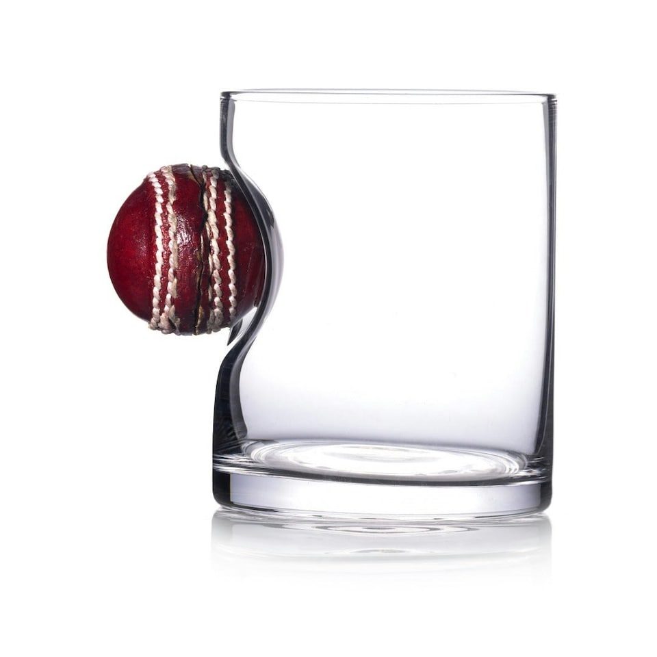 image 1 of Innings Ender Cricket Ball Tumbler Glass for Drinks Clear