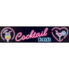Cocktail Bar Heart PVC Party Sign Decoration 110cm x 26cm