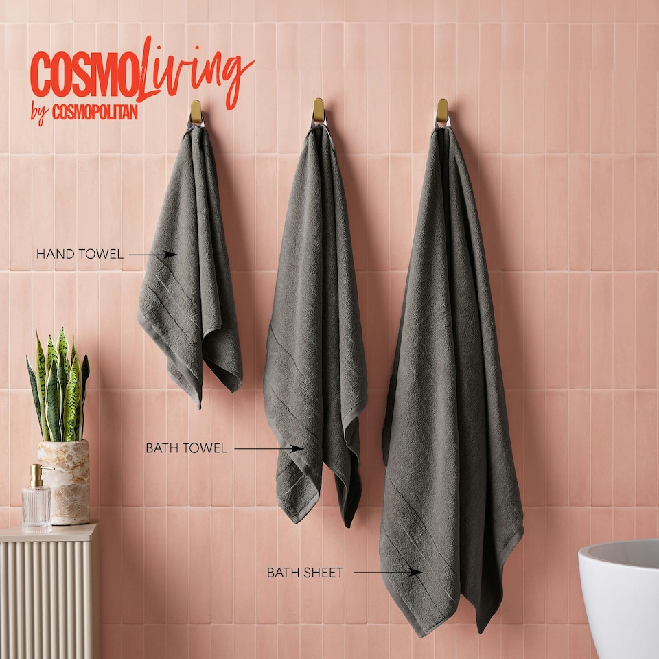 image 1 of Cosmo Living Supersoft Towels 100% BCI Cotton Grey | Charcoal | Bath sheet