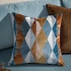 image 1 of Furn Metro Harlequin Velvet Cushion | Orange | Ginger