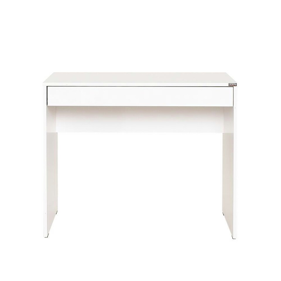 image 1 of Adore Matt White Laptop Study Desk with Full Width Drawer White