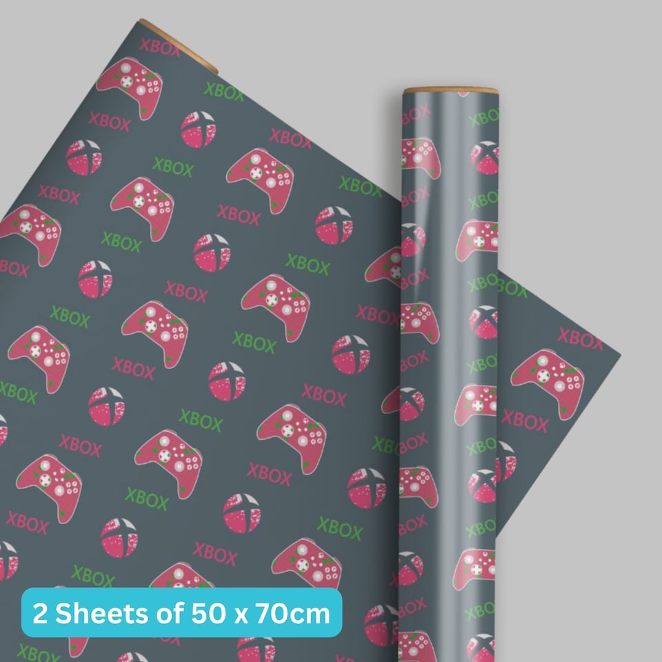 XBOX 2 Sheets & 2 Tags Gift Wrap