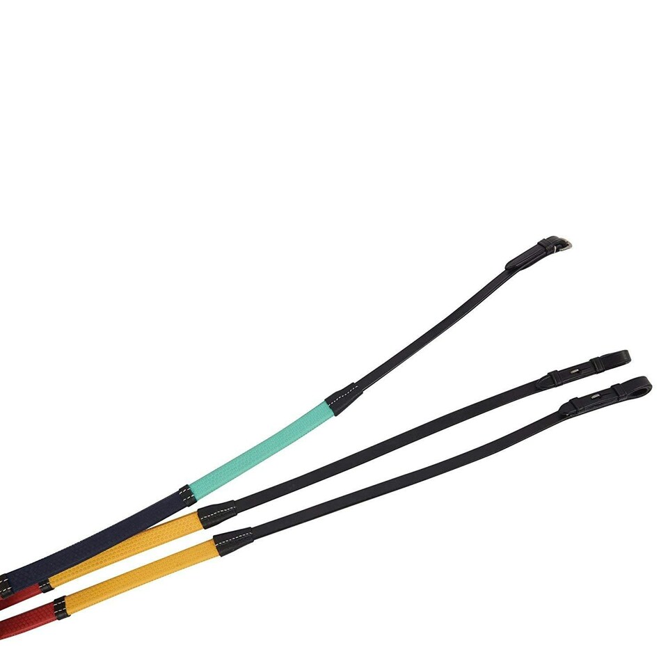 image 1 of Kincade Rainbow Reins With Hook Studs - Black/Multi - 48 inches