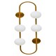 image 1 of Interiors by Premier Four Bulb White Glass Wall Light, Brass Finish Oval Frame Wall Sconce, Minimalist Metal Wall Lamp Gold