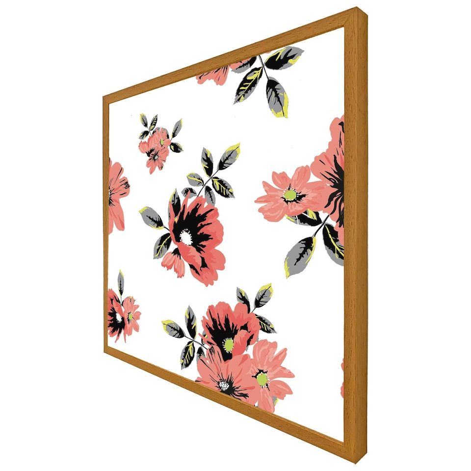 image 1 of Pink flowers (Picutre Frame) White | XL