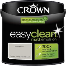 Crown Easyclean Matt Emulsion 2.5L Grey Putty