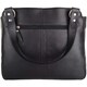 image 2 of Large Genuine Soft Leather Shoulder Contrast Stitch Handbag Black | Black