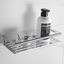 Showerdrape Verso Wall Mounted Stainless Steel Chrome Bottle Basket