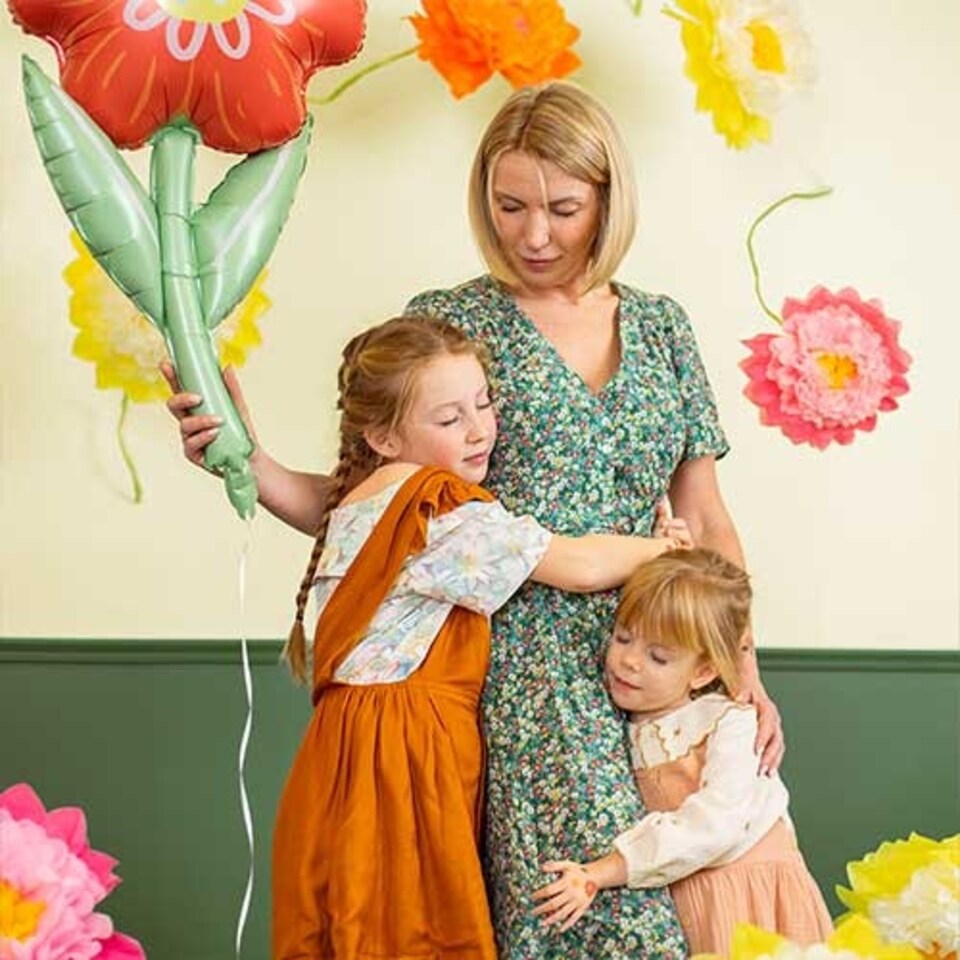 image 1 of Vibrant Flowers Tissue Paper Decorations - Pack of 3