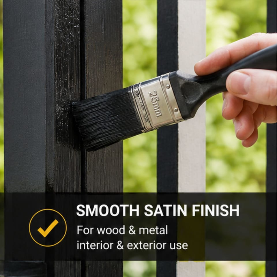image 1 of Rustins Quick Dry Small Job Satin Paint Black 250ml