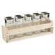 image 2 of 6-Pc Spice Herb Glass Jars with Wooden Wall Rack
