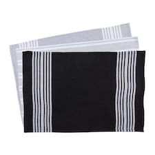 Nicola Spring 3pc Cotton Tea Towels Set - 60cm x 40cm - Monochrome