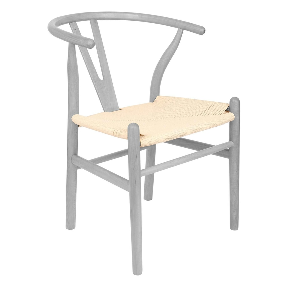 image 1 of Nicholas Winter Beech Wooden Scandi Danish Style Dining Chair - Grey - Solid Wood Chair Armchair Dining Chair Club Chair Side Chair Grey