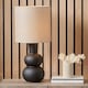 image 2 of Black Curved Bottle Ceramic Table Lamp