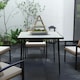 image 8 of Outsunny Outdoor Dining Table for 4 with Marble Effect Tempered Glass Top White