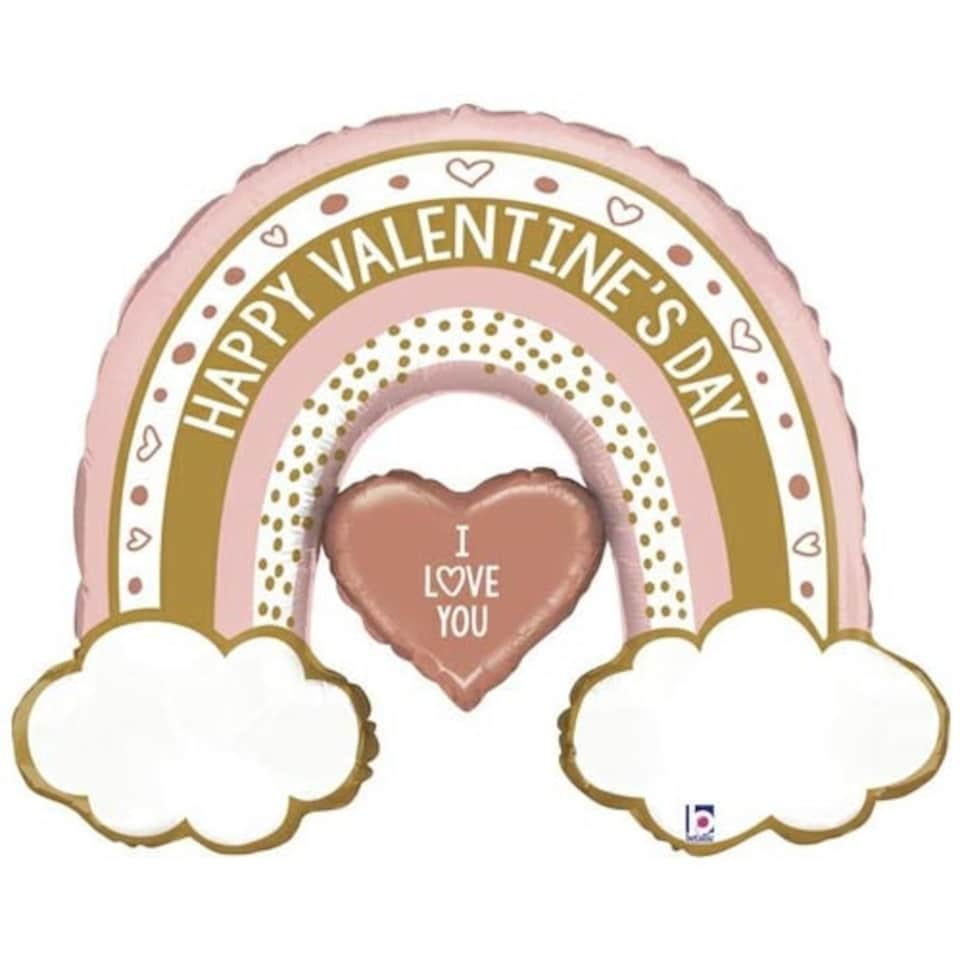 Rose Gold Valentine Rainbow Foil Helium Giant Balloon 102cm / 40 in
