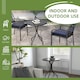 image 4 of Outsunny Round Garden Table Outdoor Side Table with Steel Frame Black
