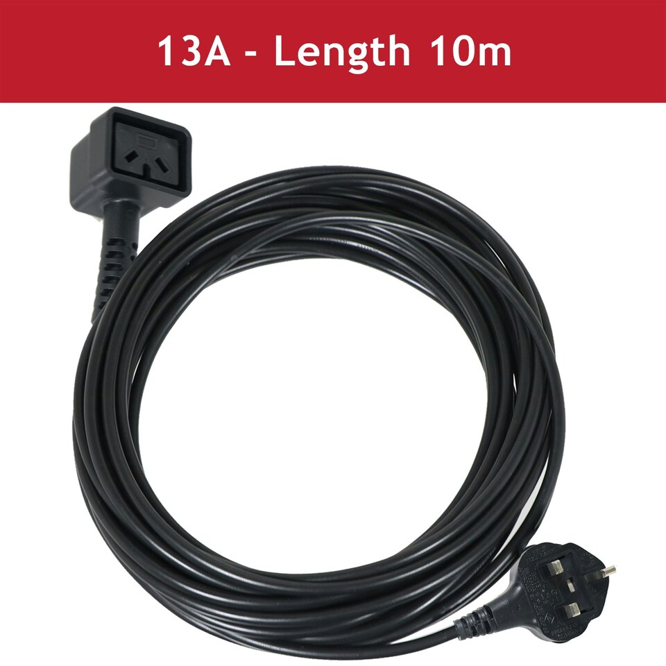 image 1 of SPARES2GO Mains Cable Power Lead & UK Plug compatible with Numatic Vacuum Cleaner (10 Metres, 2 pin)