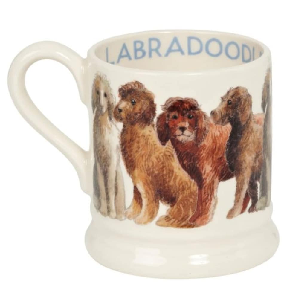 image 1 of Mug: 1 x 300ml Emma Bridgewater Labradoodle Half Pint Mug, Ceramic White