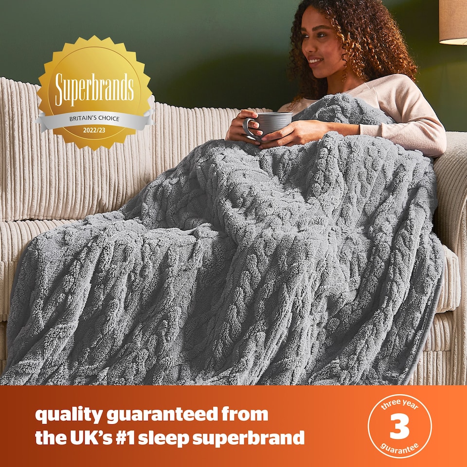 image 1 of Silentnight Luxury Super Cosy Heated Throw, Charcoal | Grey | Charcoal | One Size | 1