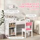 image 3 of AIYAPLAY Kids Desk and Chair Set, Toddler Table and Chair Set | White