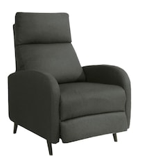 Fabric Recliner Chair Upholstered in Dark Grey Linen