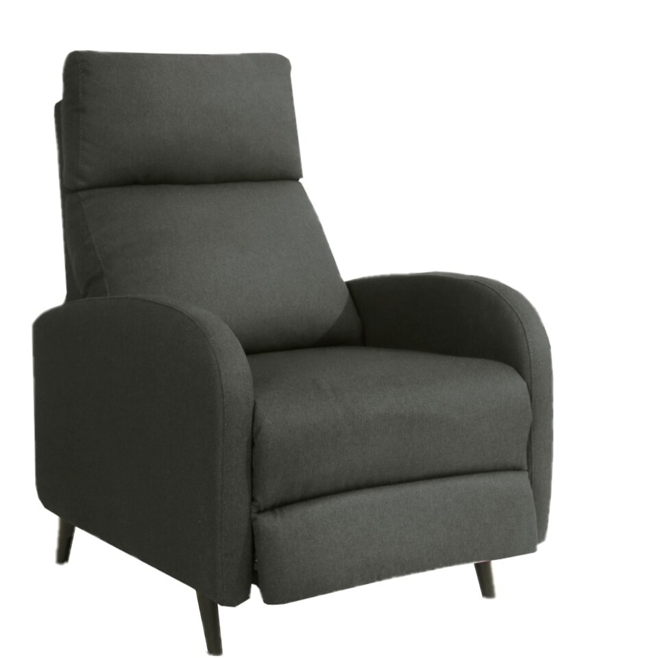 image 1 of Fabric Recliner Chair Upholstered in Dark Grey Linen