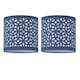 image 1 of Set of 2 Navy Blue Laser Cut 15.5cm Table Lamp Shades Blue