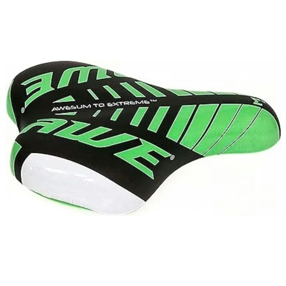 image 1 of AWE Unisex Kids/Childs Green Waterproof Bike Seat/Saddle With Steel Rails And Bracket
