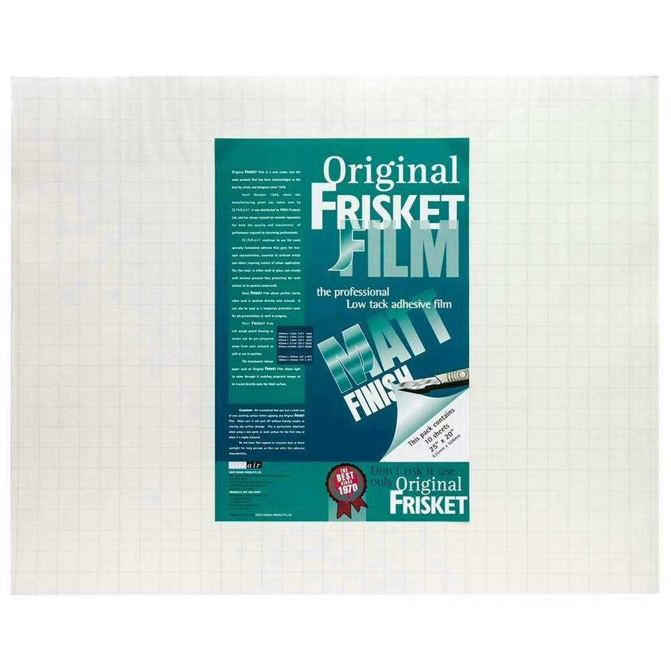 Low Tack Film Matt Sheets 635mm x 508mm 10 Sheets