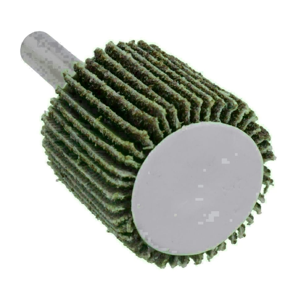 image 1 of 80 Grit 25mm Flap Wheel Disc Abrasive Sanding Pads For Drills 6mm Shank 20pc