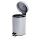image 4 of Harbour Housewares Bathroom Pedal Bin - 3L - Matt Grey - Round Stainless Steel Slim Rubbish Dustbin Lid and Inner Liner Bucket