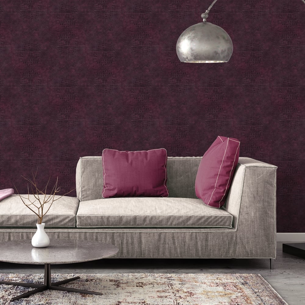 Galerie Natural FX 2 Purple Crocodile Effect Wallpaper Roll - Tesco ...