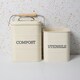 image 2 of 2pc Antique Cream Storage Set with Compost Bin and Utensil Pot