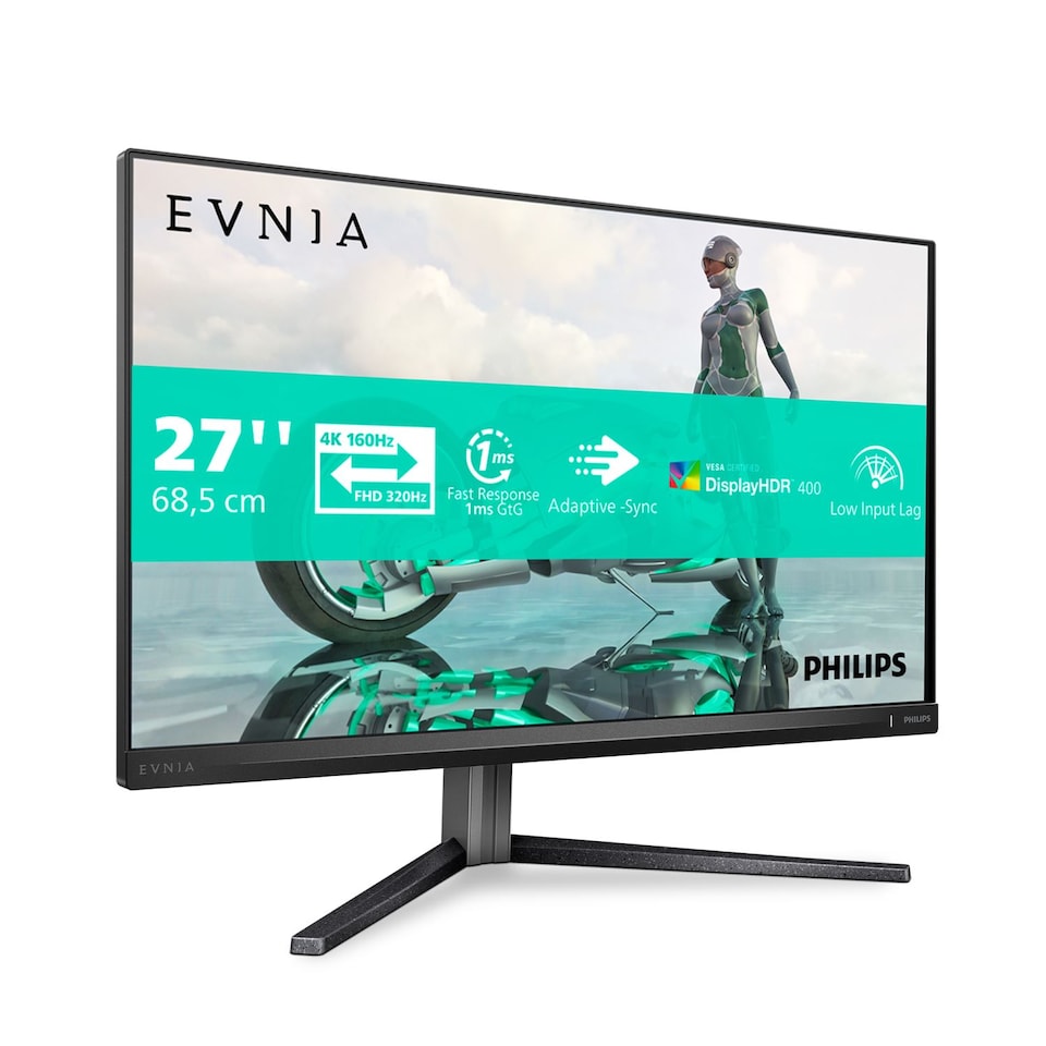 image 1 of Philips Evnia 27M2N3800A 27" Dual Frame 320Hz 0.5ms FHD / 160Hz 0.5ms 4K UHD Height Adjustable Gaming Monitor With Built-in Speakers