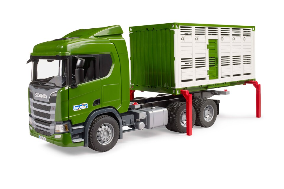 image 1 of Bruder Scania Super 560R Cattle transportation truck with 1 cattle Detailed Vehicle & Playset Model