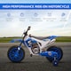 image 3 of HOMCOM Kids Electric Motorbike, 12V Battery Powered Kids Motorbike for Boys and Girls with Training Wheels, Start-up Button, Pedal, for Ages 3-5 Years - Blue