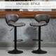 image 3 of HOMCOM Bar Stool Set of 2 PU Leather Adjustable Height Armless Chairs Dark Grey