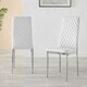 image 2 of Furniturebox 4x Milan White Chrome Hatched Faux Leather Dining Chairs