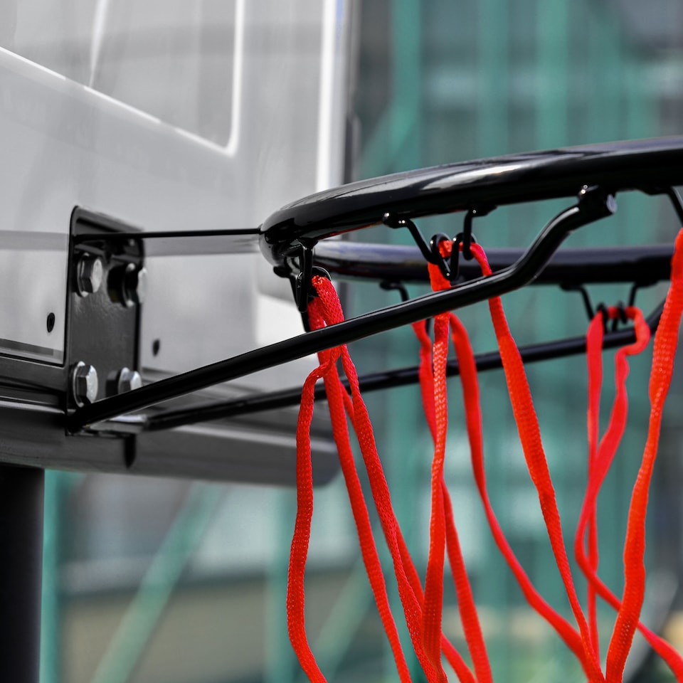 image 1 of HOMCOM 5-7FT Height Adjustable Basketball Hoop and Stand, Freestanding Portable Basketball Hoop System with Fillable Base, Wheels, for Teens, Juniors, Adults, 1.55-2.1m