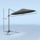 image 5 of Outsunny 3 x 3(m) Cantilever Parasol Garden Umbrella with Base Light Grey Black | Black