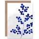 image 1 of Sprig Of Berries Blueberries Blue Fruit Simple Bright Greeting Card