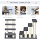 image 4 of PawHut Dog Steps for Bed 4 Step Pet Stairs ladder for Dog Cat Scratch Post Grey