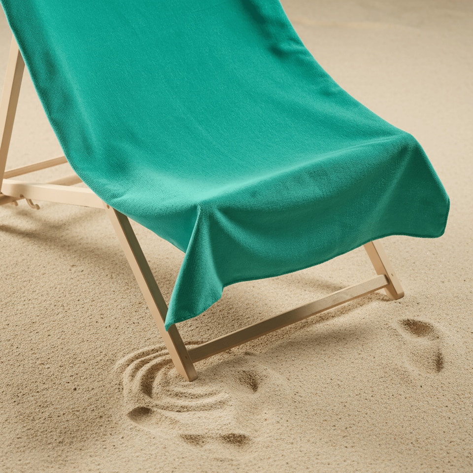 image 1 of OHS Plain Microfibre Quick Dry Beach Towel Bathroom | Green | Turquoise | One size