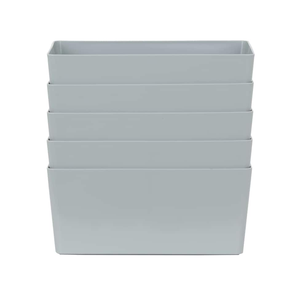 image 1 of Wham Studio 5 x 3.9L Rectangular Plastic Storage Baskets Ice White Grey