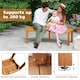 image 4 of COSTWAY Curved Fire Pit Bench Acacia Wood Patio Bench Brown