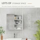 image 3 of kleankin Wall Mounted Bathroom Storage Cupboard W/ Mirror and Shelf, White
