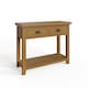 image 3 of Robus Solid Oak Console Table 2 Drawer Brown