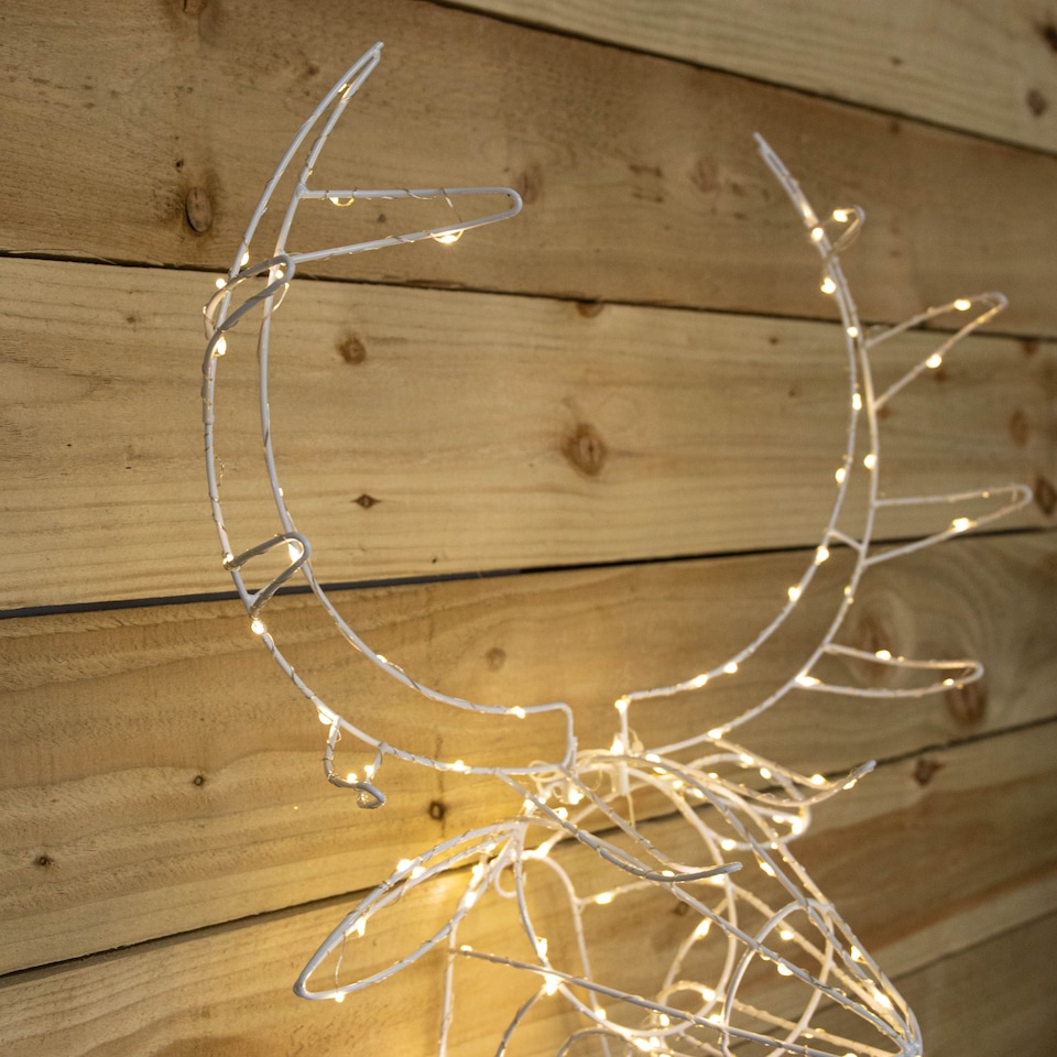 image 1 of 70cm Festive Christmas Indoor Outdoor Twinkling LED Reindeer Head in Warm White