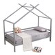 image 1 of Teddy Kids Childrens Grey Wooden House Treehouse Single Bed Frame (Single) | Grey | Grey | Single